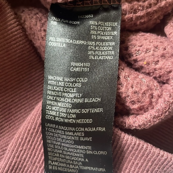 MARC NEW YORK Andrew Marc Teddy Fleece Full Zip Hoodie Jacket in Dried Rose MED - Picture 5 of 11